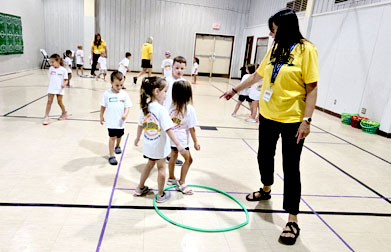 Children in sports camp